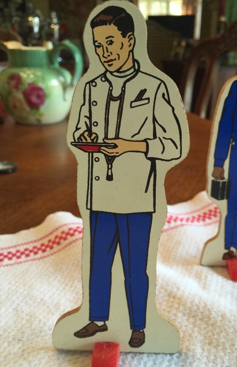 Vintage Guidecraft Community Helpers; Wooden; Doctor 5 Tall