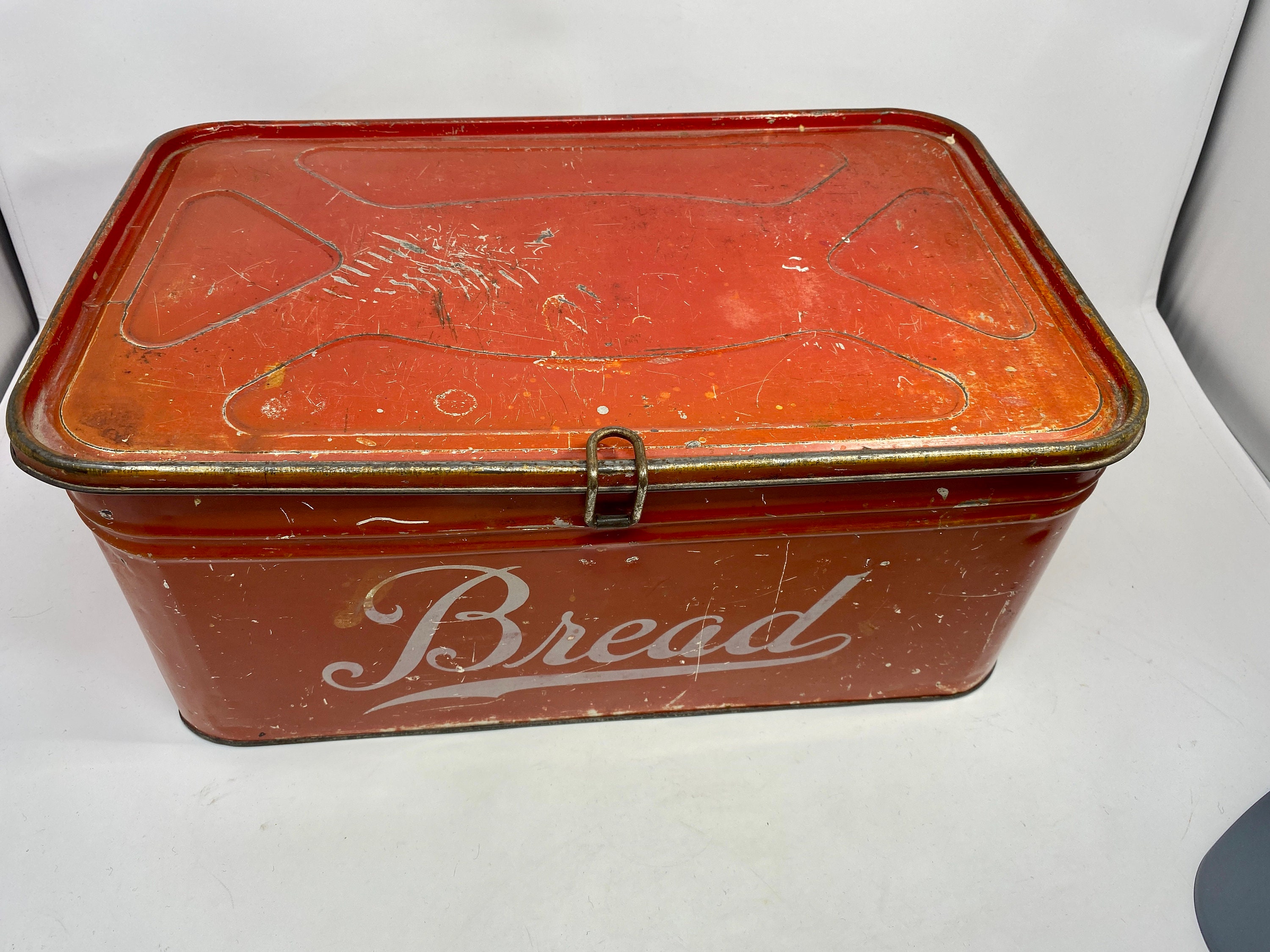 Wonderful Vintage Red Bread Box with Bread Written on it Etsy