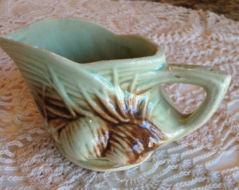 McCoy Acorn Pinecone Green Creamer