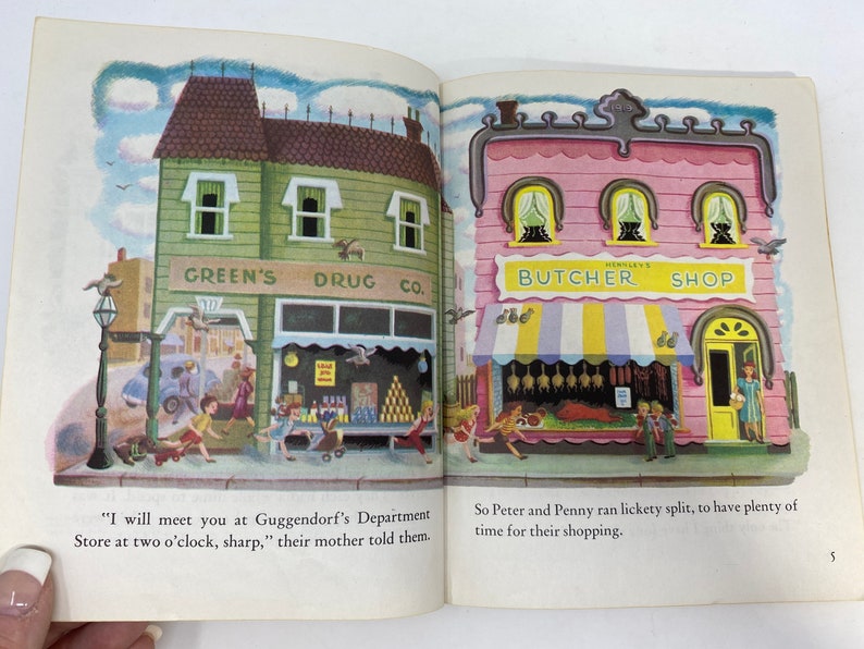 Vintage Little Golden Book Let's Go Shopping with Peter and Penny, 1948, C Edition image 5