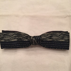 Vintage Bow Tie, Black and White Stripes, New Old Stock, 5&quot;