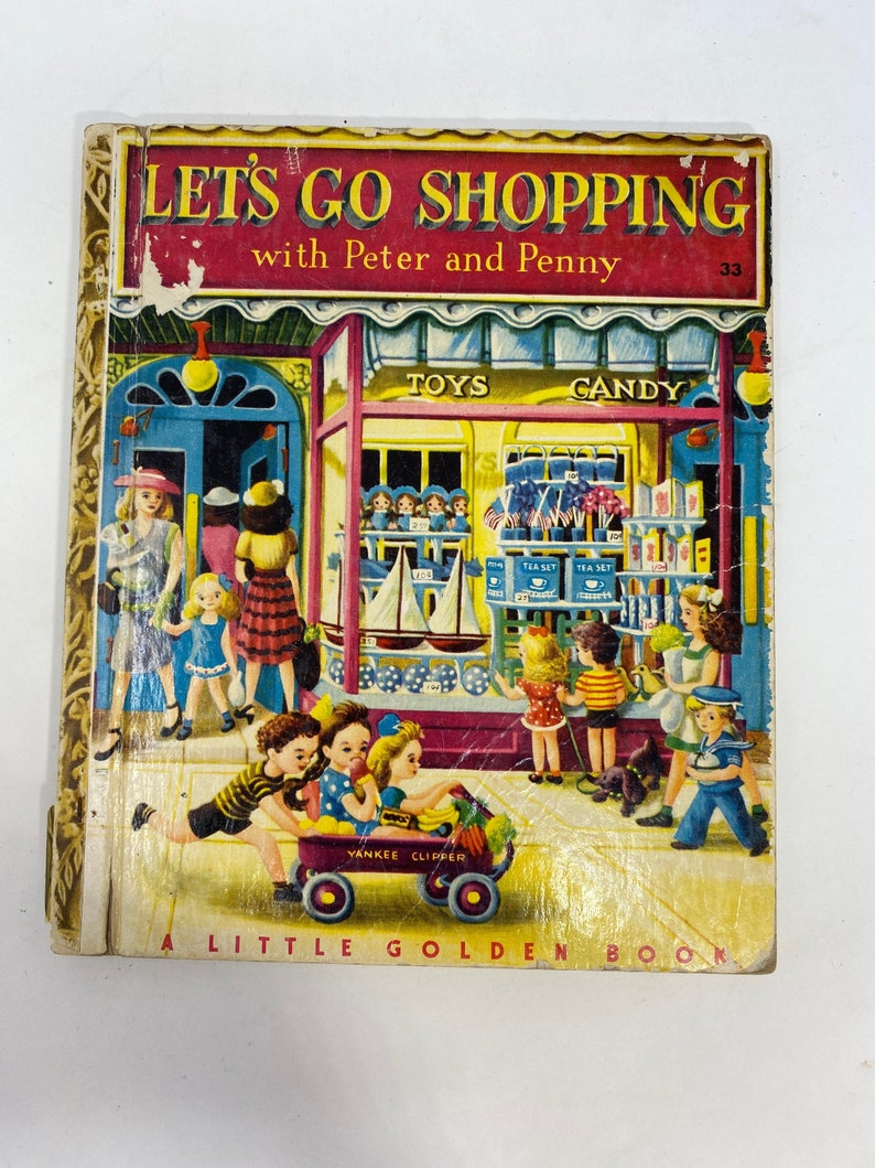 Vintage Little Golden Book Let's Go Shopping with Peter and Penny, 1948, C Edition image 1