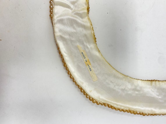 Vintage Beaded Ivory Pearls on Silk Detachable Co… - image 5