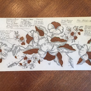 Vintage Wax Stencil,  Morning Glory Stencil; Vera Waters; 4 parts, cut out