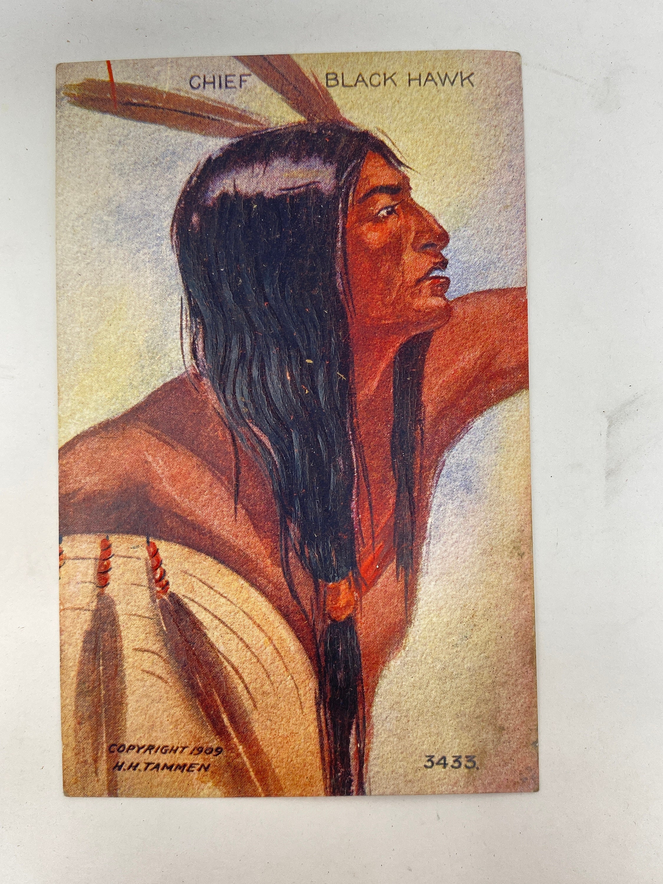 Antique American Indian Chief Black Hawk Postcard, Copyright 1909 by H ...