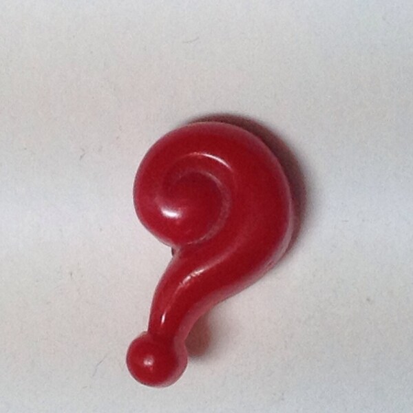 Vintage Red Question Mark Button