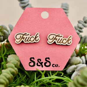 Elegant Profanity Earrings - Funny Earrings, Lude Studs
