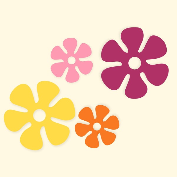 2 Pack Groovy Flower Decal - Bumper Sticker - Laptop Decal - 60's Retro - Sticker Book - Gifts for Her - Bestfriend Gifts - Girlfriend Gift