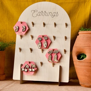 Soporte de exhibición de aretes Soporte de tarjeta de arete personalizado Arco, Accesorios de tablero perforado, Hágalo usted mismo Feria comercial o Feria de artesanía, Bricolaje, Paquete plano