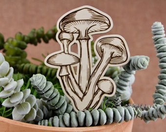 Mushroom Cluster Plant Stake - Indoor Houseplant Plant Pot Decor, Accessory, or Gift