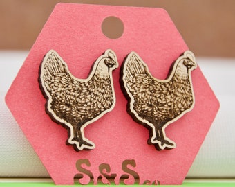 Chicken Earring Studs - Unique and Fun