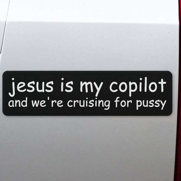 Jesus is my copilot - Funny Bumper Sticker - Funny Decal - Car Sticker - Gift for Him - Funny Gift - Boyfriend Gift - Funny Car Sticker