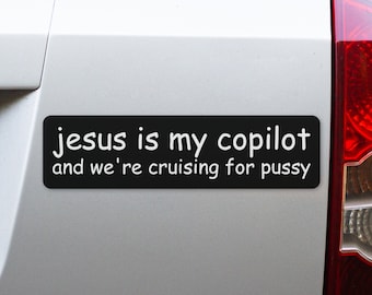 Jesus is my copilot - Funny Bumper Sticker - Funny Decal - Car Sticker - Gift for Him - Funny Gift - Boyfriend Gift - Funny Car Sticker