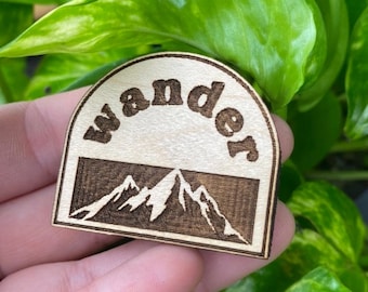 Wander Magnet - Mountain Magnet - Wood Magnet - Boho Magnet - Fridge Magnet - Stocking Stuffer - Gifts for Her - Fridge Magnet Aesthetic