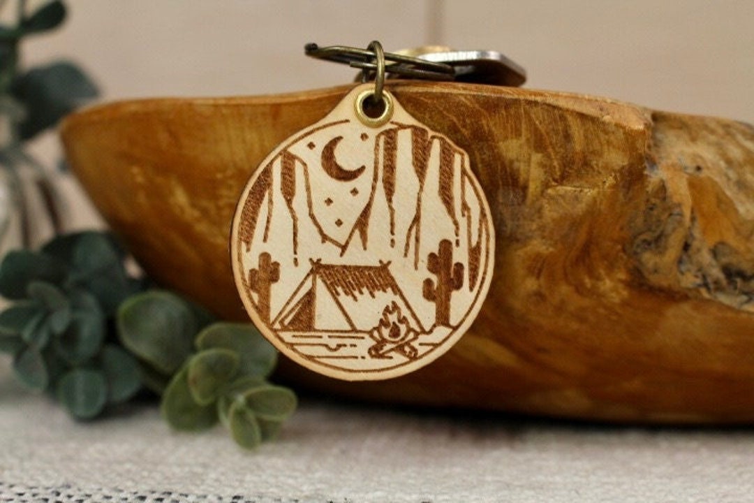 Granola Girl Aesthetic Camping Keychain Etsy