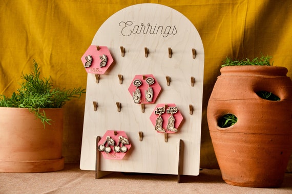 Personalized Earring Display / Sign with QR Codes for Craft Fairs Vendor  Events Store Displays Popups Peg Hook