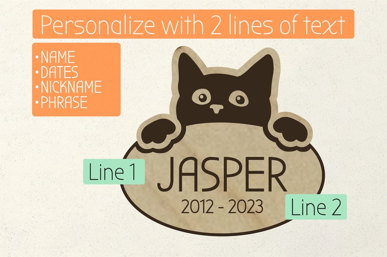 Personalized Cat Name Magnet Funny Peeking Cat Custom Cat Name Personalized Pet Gifts Cat Memorial Cat Name Sign Cat Gift image 6