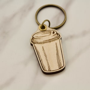 Travel Coffee Cup Engraved Keychain image 4
