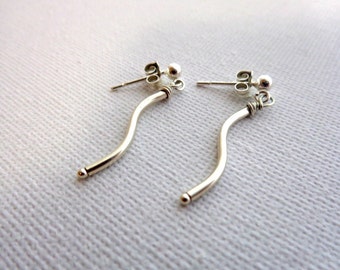 Beautiful earrings hand made, small, stylish, modern, all components are 925 sterling silver.