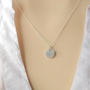 Necklace all components sterling silver 925 pendant with disk 10 mm 925 sterling silver , simple, minimal, mild image 4