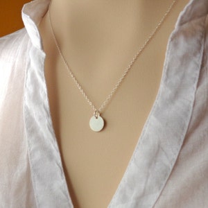 Necklace all components sterling silver 925 pendant with disk 10 mm 925 sterling silver , simple, minimal, mild image 5
