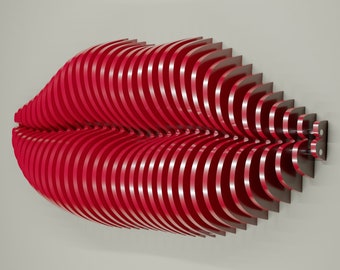 Parametric wall art COOL LIPS CNC cutting file