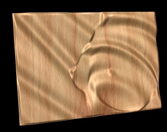 Dune Femminili 0210 Modello di scultura in rilievo 3D astratto decorativo per lavorazione CNC