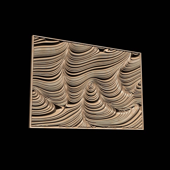 Jungle94 Wavy pattern Vector file for V- bit carving with software Vectric Aspire, Cut3D, ArtCAM