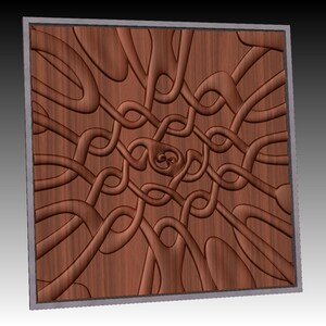 NOOR3_105 Modelo de escultura de arte óptico en relieve 3D abstracto decorativo para mecanizado CNC