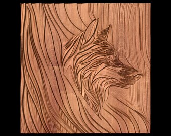 Bas-relief "Wolf" 3d file MJ004 for CNC