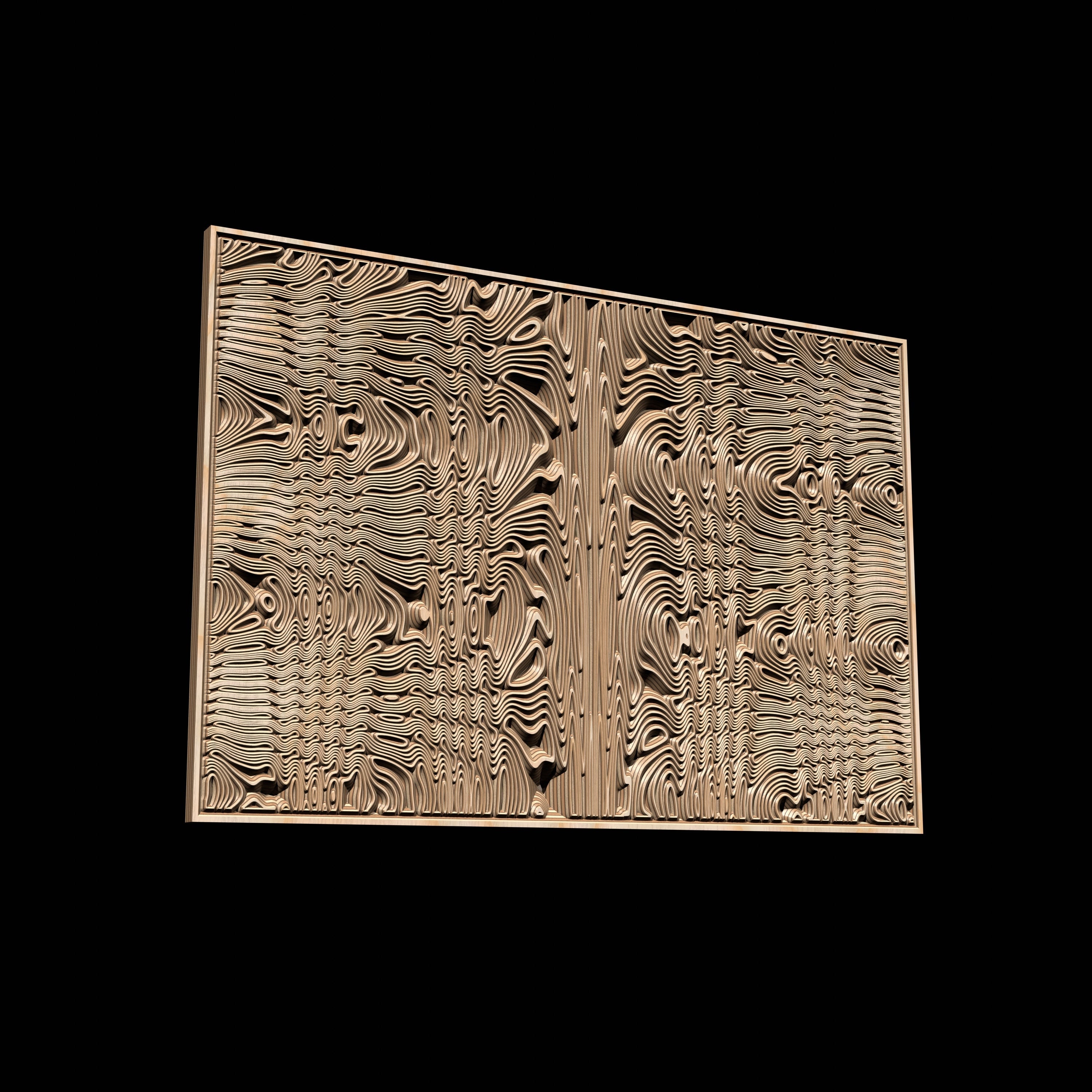 Jungle145-s9 Wavy Pattern Vector File for V- Bit Carving