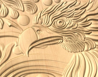 Bas-relief "Eagle head 2" 3d file for CNC