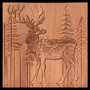 Bas-relief &quot;Elk&quot; 3d file MJ007 for CNC