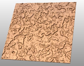 May include: A close-up of a textured copper sheet with a wavy, organic pattern. The surface has a warm, metallic sheen.