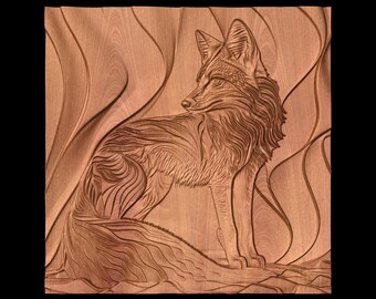 Bas-relief "Fox" 3d file MJ006 for CNC