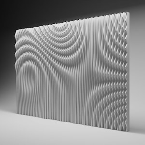 Parametric wallart CNC cutting file &quot;WAVES4819&quot; and 3d relief