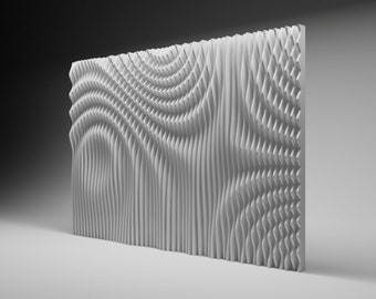 Fichier de découpe CNC pour art mural paramétrique « WAVES4819 » et relief 3D