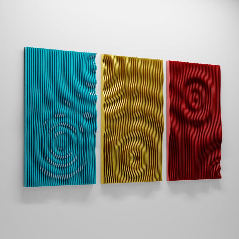 Wave Wall Art 3 Parametric CNC Cutting File Etsy