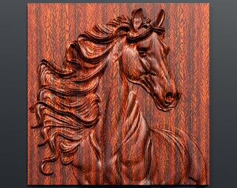 Bas-relief "Horse2" 3d file for CNC