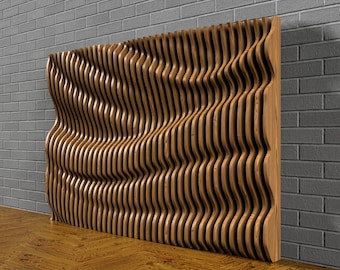 Parametric "Wave wall 1" CNC cutting file custom size