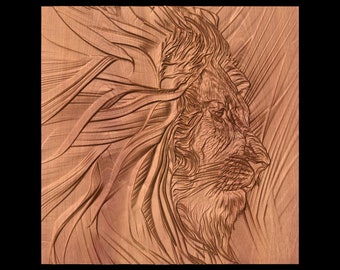 Bas-relief "Lion" 3d file MJ003 for CNC