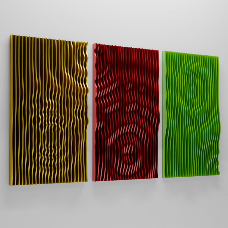 Wave Wall Art 3 Parametric CNC Cutting File Etsy