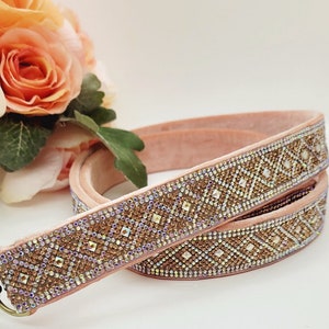 Peach Rhinestone Purse Strap; Bling Purse Strap; Iridescent Purse Strap; Fancy Purse Strap; Crossbody Purse Strap; Gifts for Her
