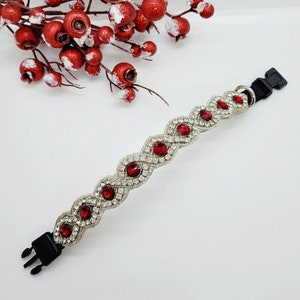 Ruby Red Rhinestone Dog Collar; Unique Dog Collars; Small Red Dog Collar; Wedding Dog Collar; Dog Collar; Bling Dog Collar; Red Dog Collar