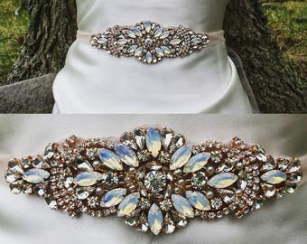 Opal Rose Gold Wedding Belt