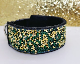 Green and Gold Dog Collar; Gem Dog Collar; Wisconsin Dog Collar; On Wisconsin; Green and Gold Gear; Dog Collar