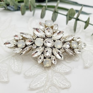 Rhinestone Opal Barrette; Wedding Barrette; Diamond Barrette; Opal Barrette; Pretty Hair Barrette; Wedding Clip; Rhinestone Hair Clip