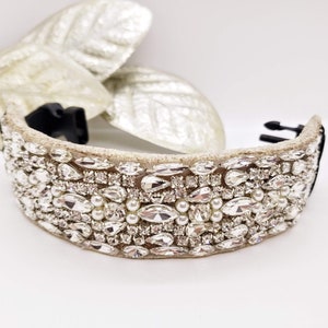 Wide Wedding Dog Collar; Poodle Dog Collar; Dog Show Collar; Rhinestone Pearl Dog Collar; Bridal Dog Collar; Bling Dog Collar; Dog Collar