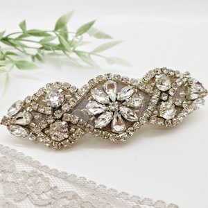 Beautiful French Knot Barrette; Rhinestone Barrette: Rhinestone Hair Clip; Bling Hair Clip; Wedding Barrette; Bridal Barrette; Wedding