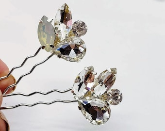 Diamante Rhinestone Hair Pins: Bridal Party Hair Accessories